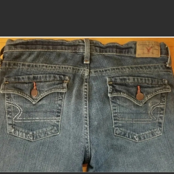 American Eagle Women's Jeans Size 8 Boot Cut Distressed Stretch Blue - Picture 11 of 11